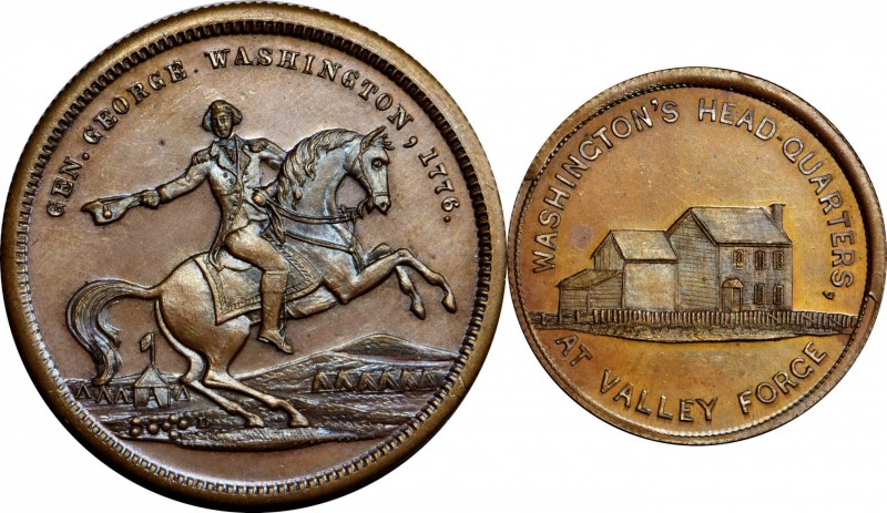 Washingtoniana
Circa 1860 Equestrian / Valley Forge Headquarters Medal by Georg...