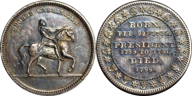 Washingtoniana
Circa 1862 Equestrian Washington / Born and Died Medal by Robert...