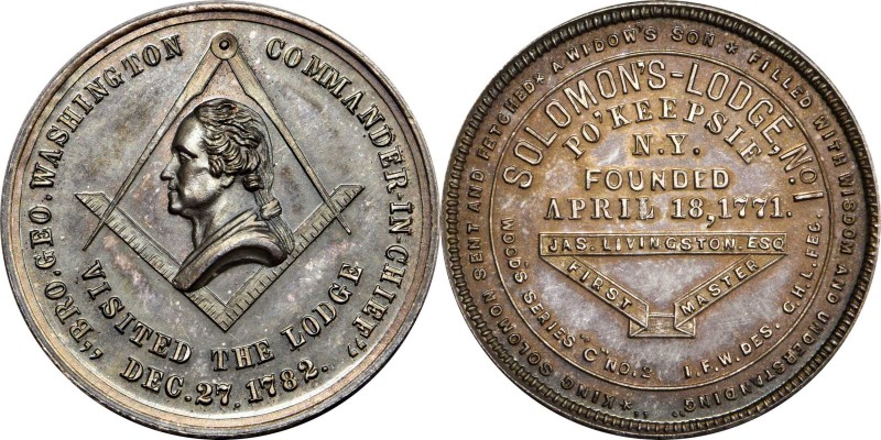 Washingtoniana
Circa 1878 Solomon's Lodge medal by George H. Lovett. Musante GW...