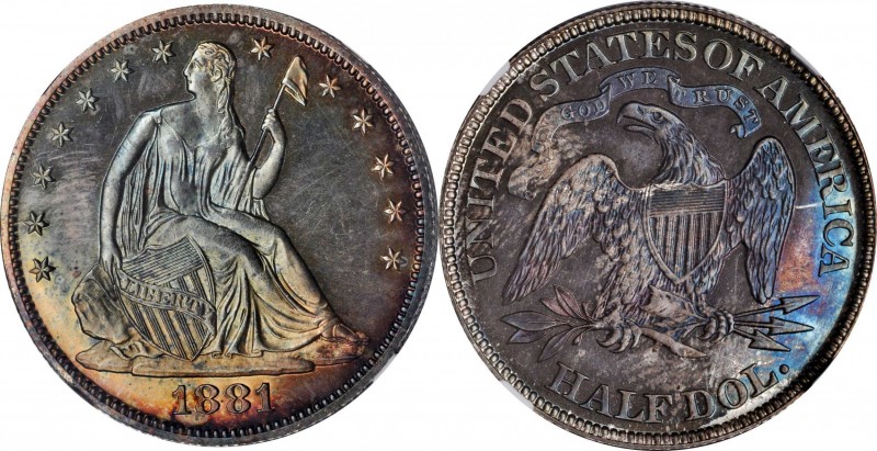 Liberty Seated Half Dollar
1881 Liberty Seated Half Dollar. Proof-63 (NGC).
A ...