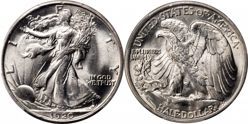 Walking Liberty Half Dollar
1920-D Walking Liberty Half Dollar. MS-64 (PCGS). C...