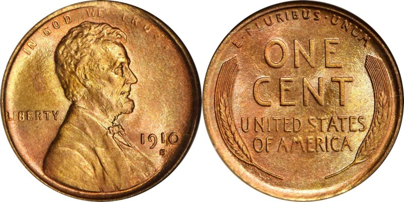 Lincoln Cent
1910-S Lincoln Cent. MS-67 RD (NGC). CAC. OH.
This beautiful coin...