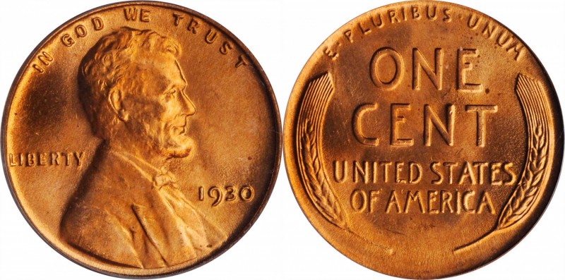 Lincoln Cent
1930 Lincoln Cent. MS-66 RD (PCGS). CAC.
A fully struck and vivid...