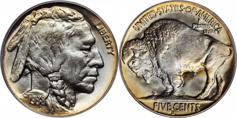 Buffalo Nickel
1938-D Buffalo Nickel. MS-67 (PCGS). CAC. OGH.
Beautifully tone...