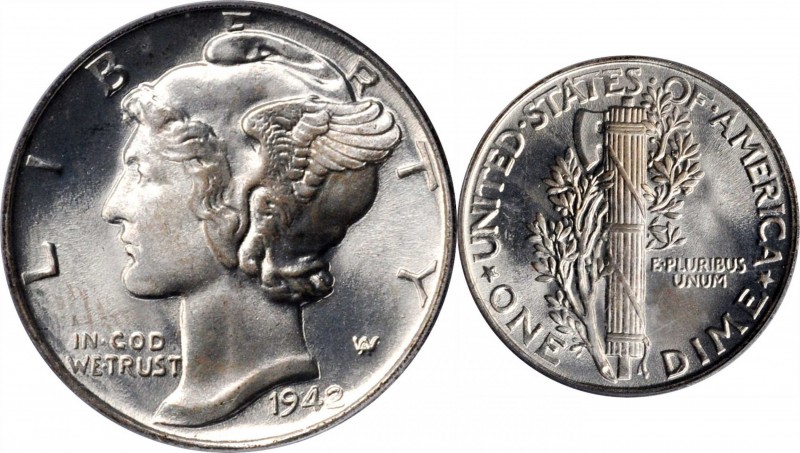 Mercury Dime
1942 Mercury Dime. PD Set.
Both examples are individually certifi...