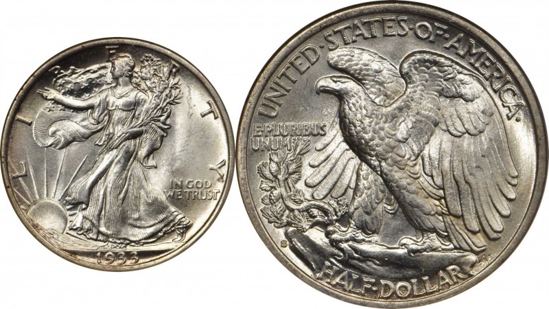 Walking Liberty Half Dollar
1933-S Walking Liberty Half Dollar. MS-65 (NGC).
F...