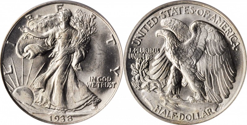 Walking Liberty Half Dollar
1938 Walking Liberty Half Dollar. MS-65 (PCGS). CAC...