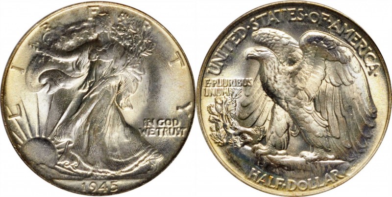 Walking Liberty Half Dollar
1945 Walking Liberty Half Dollar. PDS Set. MS-65 (P...