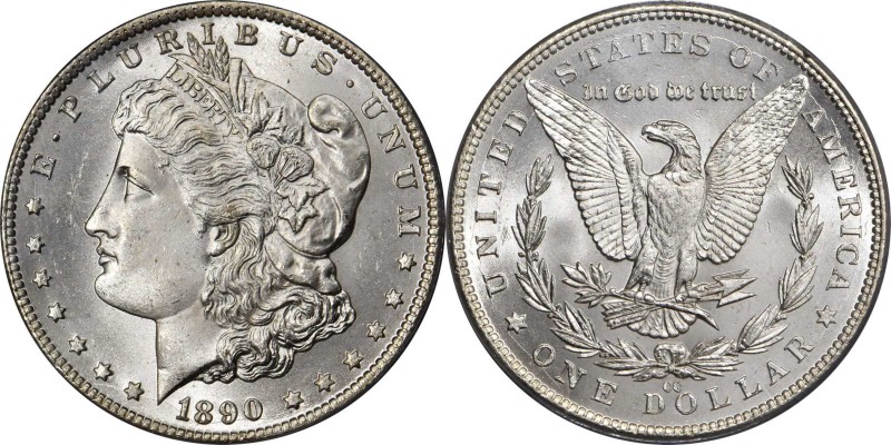 Morgan Silver Dollar
1890-CC Morgan Silver Dollar. MS-65 (PCGS). CAC.
Both sid...