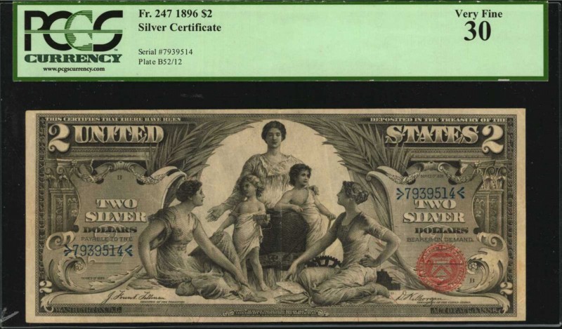 Silver Certificates
Fr. 247. 1896 $2 Silver Certificate. PCGS Currency Very Fin...