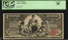 Silver Certificates
Fr. 247. 1896 $2 Silver Certificate. PCGS Currency Very Fine 30.
A Very Fine example of this popular Educational $2 Silver Certi...