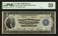 Federal Reserve Bank Notes
Fr. 710*. 1918 $1 Federal Reserve Bank Star Note. Boston. PMG Very Fine 25.
A scarce replacement which shows here with ni...
