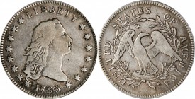 Flowing Hair Silver Dollar
1795 Flowing Hair Silver Dollar. BB-13, B-9. Rarity-4. Two Leaves. VF-25 (PCGS).
Lightly toned in silver-gray with a touc...