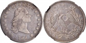 Flowing Hair Silver Dollar
1795 Flowing Hair Silver Dollar. BB-21, B-1. Rarity-2. Two Leaves. VF-25 (NGC). CAC.
Handsome dove gray surfaces are warm...