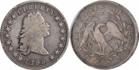 Flowing Hair Silver Dollar
1795 Flowing Hair Silver Dollar. BB-21, B-1. Rarity-2. Two Leaves. Fine Details--Graffiti (PCGS).
Blended light olive and...