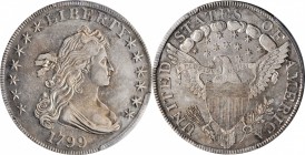Draped Bust Silver Dollar
1799 Draped Bust Silver Dollar. BB-163, B-10. Rarity-2. AU Details--Cleaned (PCGS).
Sharply defined overall and retaining ...