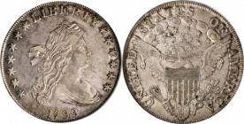 Draped Bust Silver Dollar
1799 Draped Bust Silver Dollar. BB-165, B-8. Rarity-3. AU-53 (PCGS).
Well centered in strike with uniformly denticulated b...