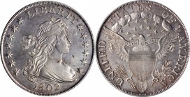 Draped Bust Silver Dollar
1802/1 Draped Bust Silver Dollar. BB-234, B-3. Rarity-3. Wide Date. AU Details--Harshly Cleaned (PCGS).
This smartly impre...