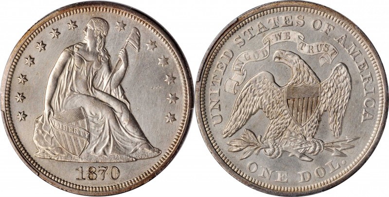 Liberty Seated Silver Dollar
1870 Liberty Seated Silver Dollar. OC-3. Rarity-2....