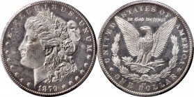 Morgan Silver Dollar
1879-CC Morgan Silver Dollar. Clear CC. Unc Details--Altered Surfaces (PCGS).
Bold cameo-like contrast between frosty design el...