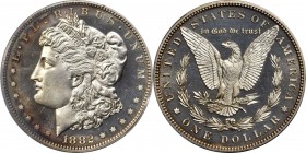 Morgan Silver Dollar
1882 Morgan Silver Dollar. Proof-64 Cameo (PCGS). CAC.
Essentially untoned overall, we do note a blush of vivid cobalt blue and...