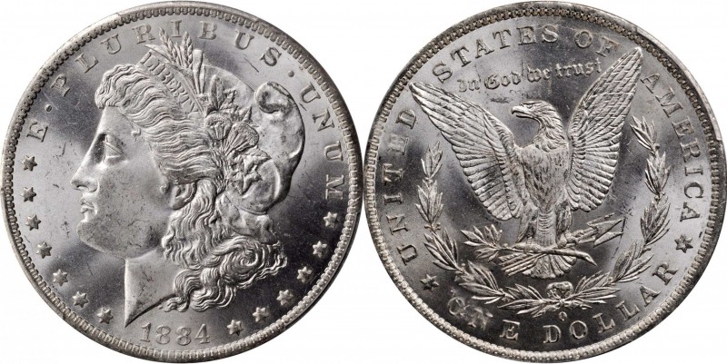 Morgan Silver Dollar
1884-O Morgan Silver Dollar. MS-67 (PCGS).
Intensely lust...