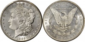 Morgan Silver Dollar
1885-CC Morgan Silver Dollar. MS-67 (PCGS).
Lovely frosty-textured surfaces are brilliant apart from subtle sandy-silver overto...