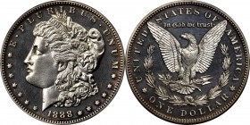 Morgan Silver Dollar
1888 Morgan Silver Dollar. Proof-62 (PCGS).
Uncommonly well struck for this often noticeably blunt issue, both sides exhibit em...