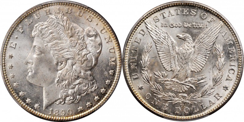 Morgan Silver Dollar
1890-CC Morgan Silver Dollar. MS-65 (PCGS).
Exceptionally...