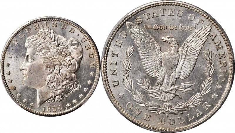 Morgan Silver Dollar
1894-S Morgan Silver Dollar. MS-65 (PCGS). CAC.
The 1894-...