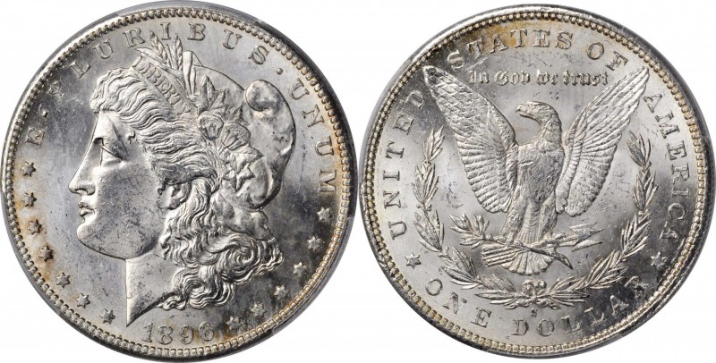 Morgan Silver Dollar
1896-S Morgan Silver Dollar. MS-62 (PCGS).
A predominantl...