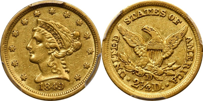 Liberty Head Quarter Eagle
1849-D Liberty Head Quarter Eagle. Winter 11-M. EF-4...