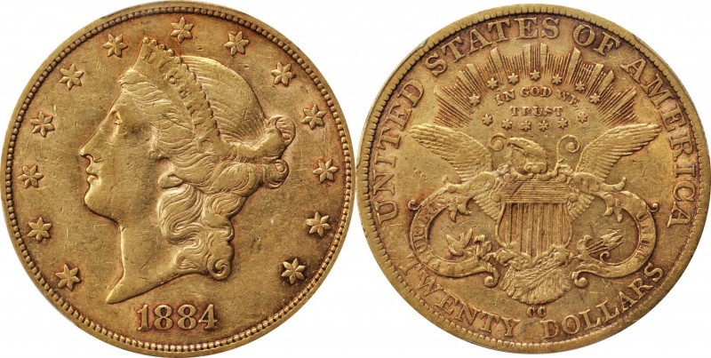 Liberty Head Double Eagle
1884-CC Liberty Head Double Eagle. EF-45 (PCGS). CAC....