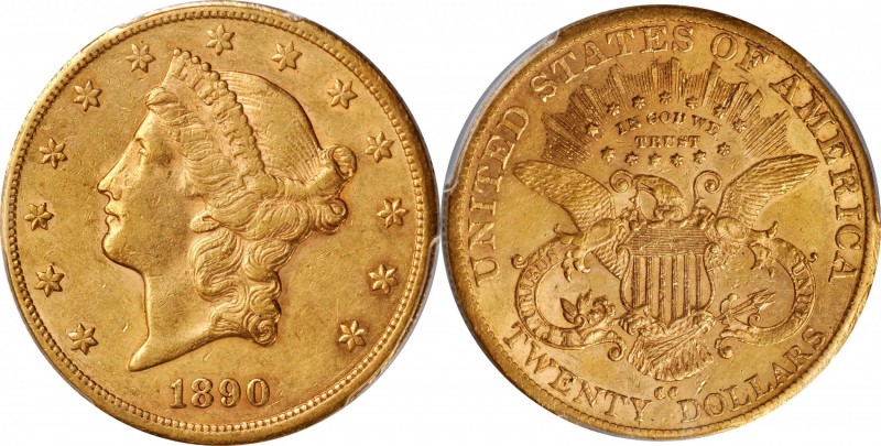 Liberty Head Double Eagle
1890-CC Liberty Head Double Eagle. AU-53 (PCGS).
Han...