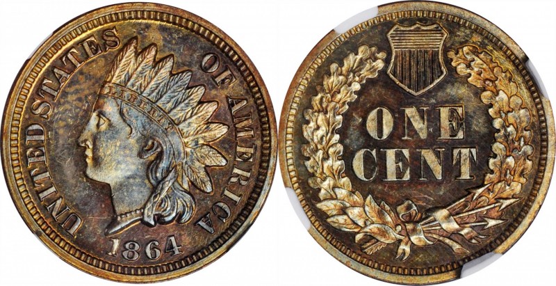 Pattern and Experimental Coins
1864 Experimental Indian Cent. Judd-356a, Polloc...