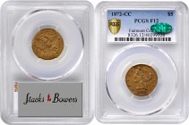 Liberty Head Half Eagle
1872-CC Liberty Head Half Eagle. Winter 1-B. Fine-12 (PCGS). CAC.
Highly appealing and fully original surfaces exhibit warm ...