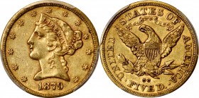 Liberty Head Half Eagle
1879-CC Liberty Head Half Eagle. Winter 2-A. AU-50 (PCGS).
Offered is an well preserved and highly attractive example of the...