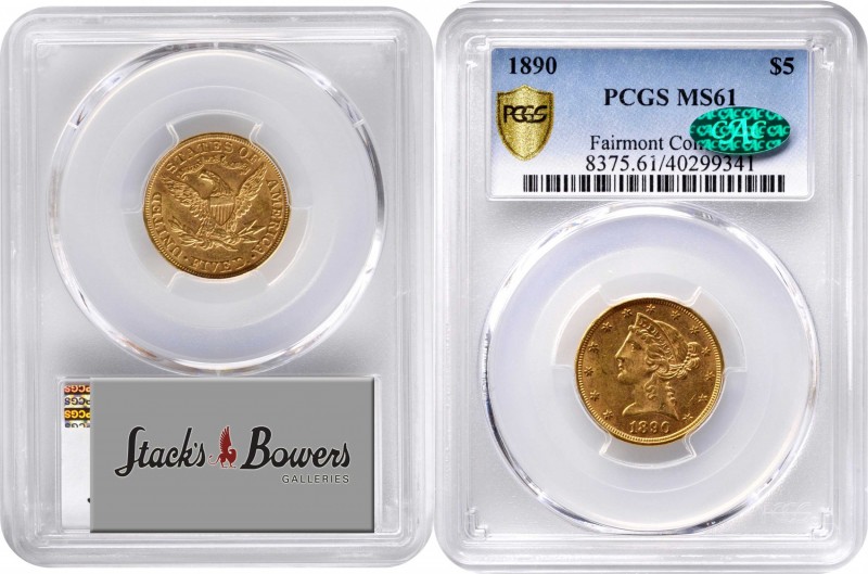 Liberty Head Half Eagle
1890 Liberty Head Half Eagle. MS-61 (PCGS). CAC.
Modes...