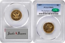 Liberty Head Half Eagle
1897 Liberty Head Half Eagle. JD-1, the only known dies. Rarity-5. Proof-55 (PCGS). CAC.
Brightly mirrored fields and razor ...