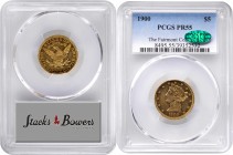 Liberty Head Half Eagle
1900 Liberty Head Half Eagle. JD-1, the only known dies. Rarity-4. Proof-55 (PCGS). CAC.
Handsome honey gold surfaces reveal...