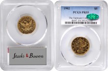 Liberty Head Half Eagle
1902 Liberty Head Half Eagle. JD-1, the only known dies. Rarity-4. Proof-55 (PCGS). CAC.
Deep reflective surfaces support sh...