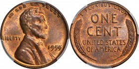 Lincoln Cent
1955 Lincoln Cent. FS-101. Doubled Die Obverse. MS-65 RB (PCGS). CAC.
The surfaces of this Gem glow with vibrant orange coloration, acc...