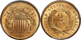 Two-Cent Piece
1865 Two-Cent Piece. Fancy 5. MS-66+ RD (PCGS). CAC.
Frosty and smooth, this captivating example is further enhanced by a full endowm...