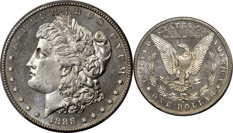 Morgan Silver Dollar
1888-S Morgan Silver Dollar. MS-65 DMPL (PCGS).
A stunnin...