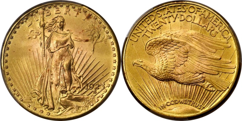 Saint-Gaudens Double Eagle
1923-D Saint-Gaudens Double Eagle. MS-67 (PCGS).
An...