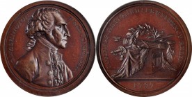Washingtoniana
"1797" (ca. 1859) Sansom Medal. First Reissue. Musante GW-59, Baker-72A, Julian PR-1. Bronze. MS-62 (PCGS).
41 mm.
Estimate: $300