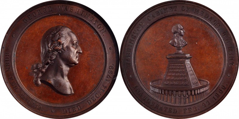 Washingtoniana
1860 U.S. Mint Cabinet Medal. Musante GW-241, Baker-326A, Julian...