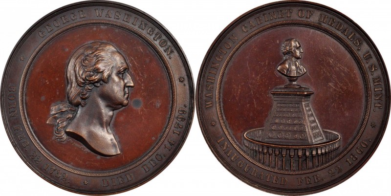 Washingtoniana
1860 U.S. Mint Cabinet Medal. Musante GW-241, Baker-326A, Julian...
