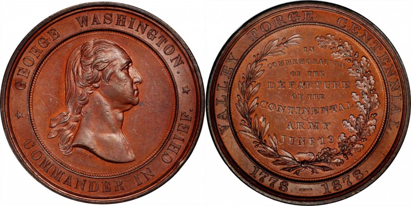 Washingtoniana
1878 Valley Forge Centennial Medal. Musante GW-959, Baker-449A, ...