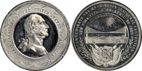 Washingtoniana
1889 Brooklyn Bridge Medal, with Sun. Musante GW-1087A, Douglas-7A. White Metal. About Uncirculated.
51 mm.
Estimate: $75
